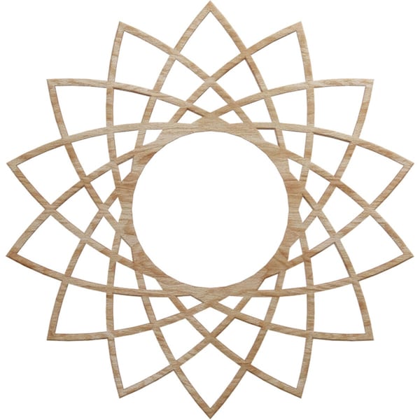 Ekena Millwork Eleanor Wood Fretwork Pierced Ceiling Medallion, Red Oak, 20"OD x 7 3/4"ID x 3/8"T CMWP20X20X0375EARO - main